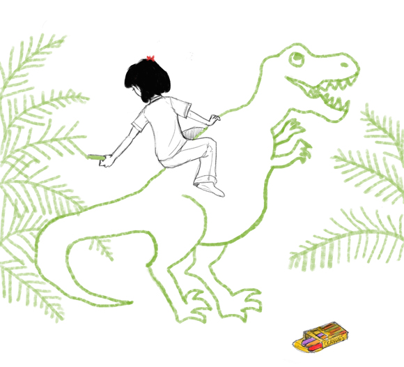 story_elves_drawing_dinosaurs_2nd_panel